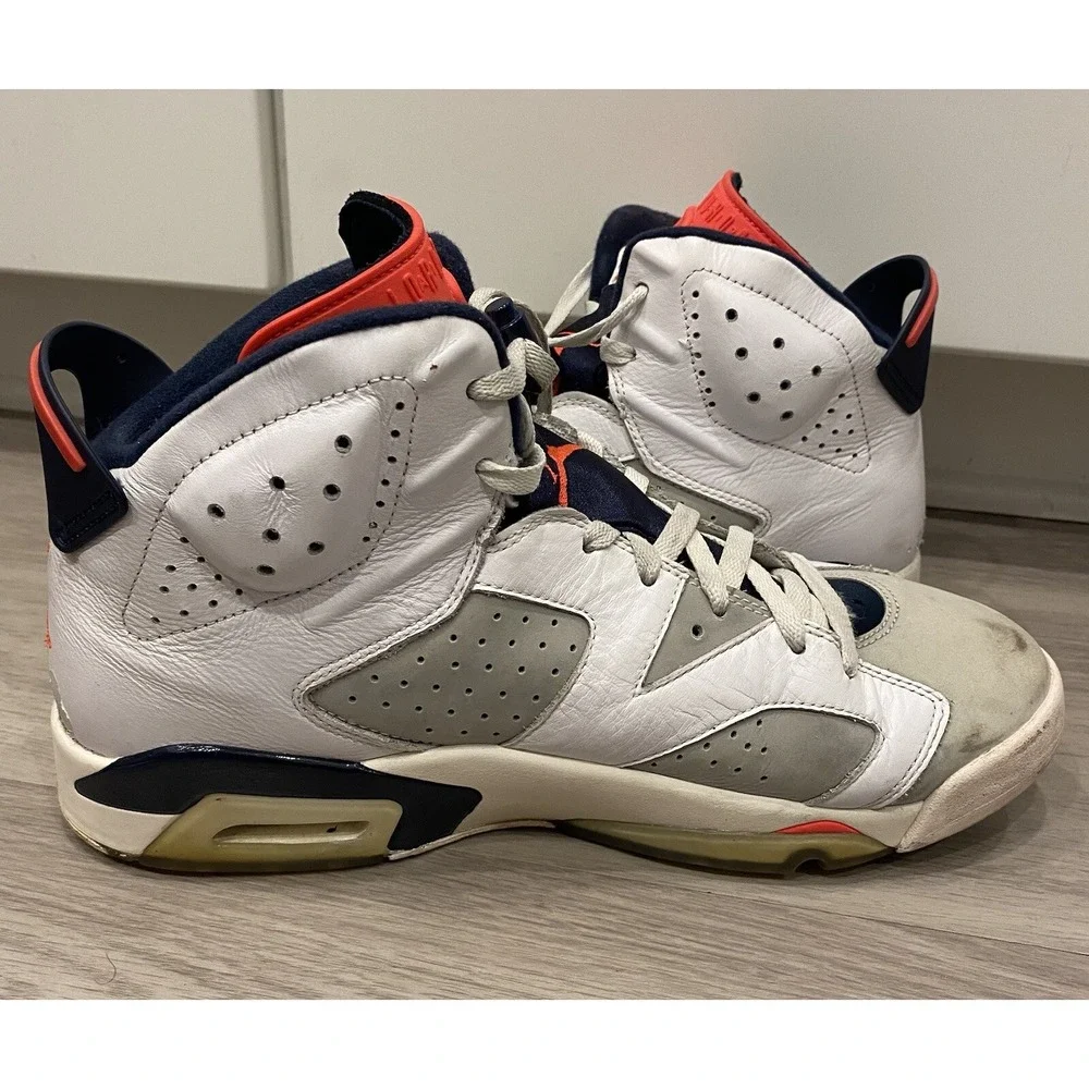 Nike Air Jordan 6 Size 12 Mens Retro Tinker size 12 384664-104 White Gray